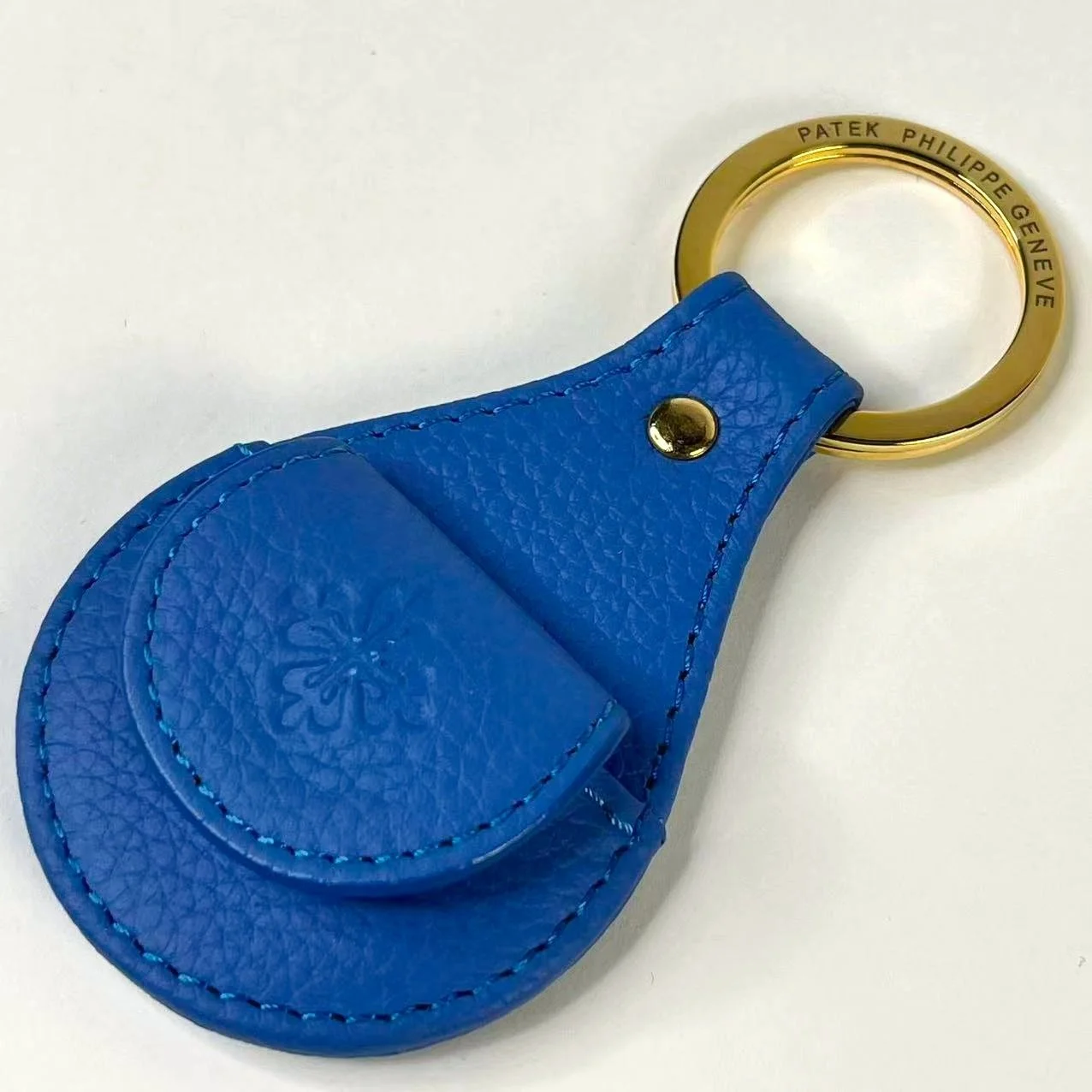 Patek Philippe Genève Blue Leather Calatrava Key Holder with Gold